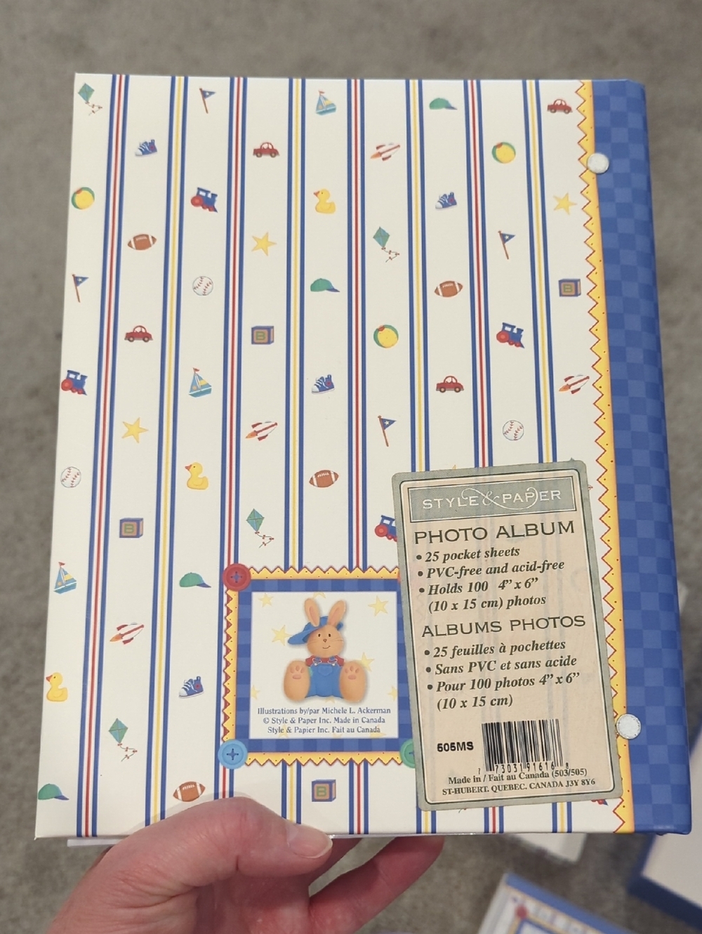 Boxed Baby Photo Album And Matching Note Cards - Picture 5 of 7